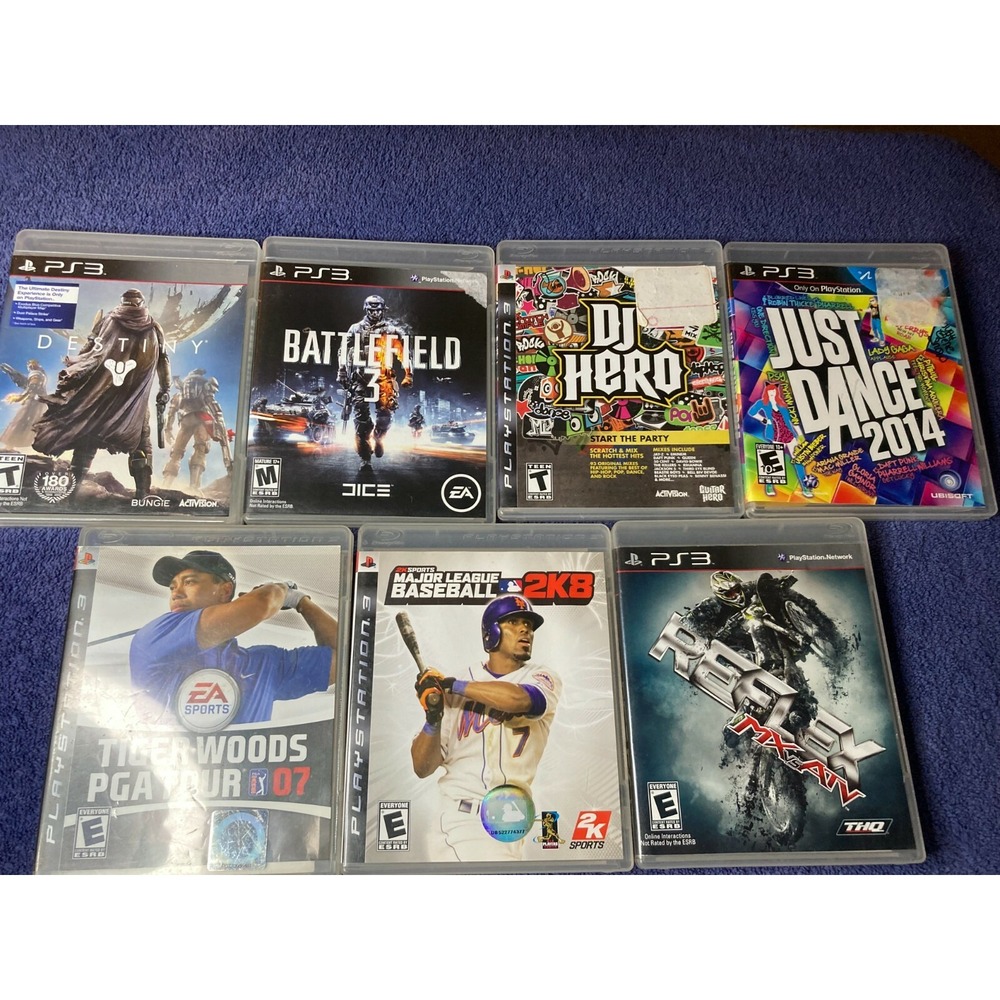 Bulk Lot of 7 PlayStation 3 Video Games Some Complete Tested Tiger Woods MLB